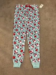SECRET TREASURES PLUSH TEAL GREEN PENGUINS Pajamas Sleep Pants Sz Small NWT - Picture 1 of 3