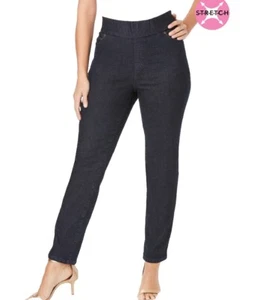 Jessica London Sz 14 Comfort Waist Stretch Denim Straight Leg Jean Pants New - Picture 1 of 4