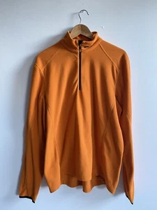 KJUS Golf Fleece Men’s Half Zip Midlayer Jacket Orange Large - Picture 1 of 14