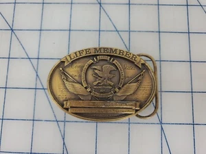 Hebilla de cinturón NRA LIFE MEMBER de la Asociación Nacional del Rifle de América de la década de 1990 - Imagen 1 de 6