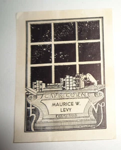  Maurice W. Levy, 1933 - Ex-Libris Bookplate - signed in plate (undecipherable) - Picture 1 of 2