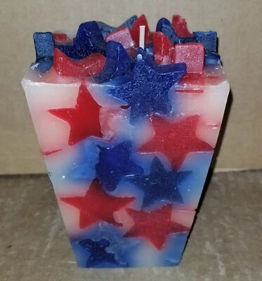 July 4th Bucket of Stars Candle 5" Tall Scented New - Image 1 of 4