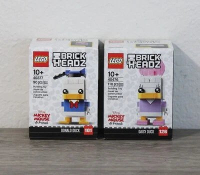 LEGO Brickheadz Disney 40377 Donald Duck & 40476 Daisy Duck Bundle New Sealed - Image 1 of 2