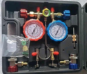 AURELIO TECH 3 Way A/C Diagnostic Manifold Gauge Set,Fits R134A R12 R22 and R502 - Picture 1 of 3
