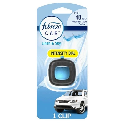 Febreze Car Vent Clip Air Freshener, Linen & Sky, 1 Count - Image 1 of 4