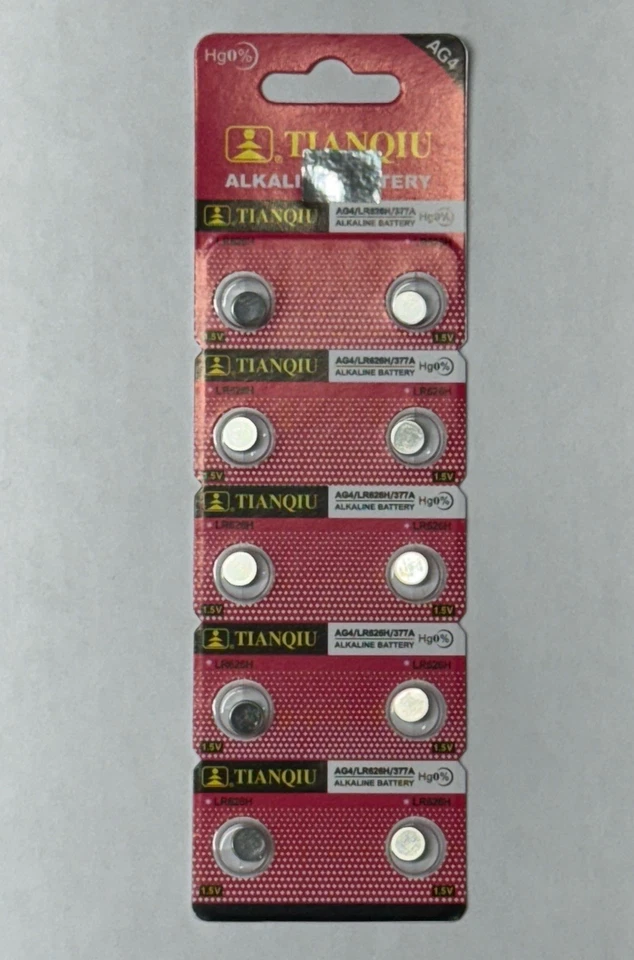 1 - 10 PACK( AG4 ) 377A 377 LR626 SR626SW SR66 G4 376 Card 1.5V Alkaline Battery - Image 1 of 1
