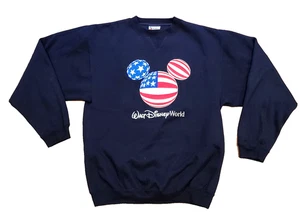 Walt Disney World Vintage American Flag Embroidered Mickey Sweatshirt Medium - Picture 1 of 6