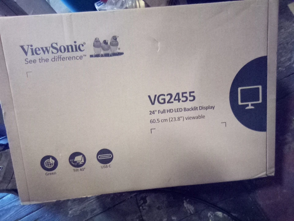 ViewSonic IPS Monitor VG2455 24" 1080p Ergonomic 40-Degree Tilt with USB C - Image 1 of 1