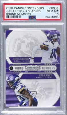 2020 Contenders Round Numbers Justin Jefferson Jeff Gladney PSA 10 Rookie RC - Image 1 of 2