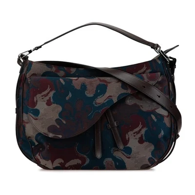 Authenticated Dior Peter Doig Denim Camouflage Soft Saddle Bag Brown - Image 1 of 4