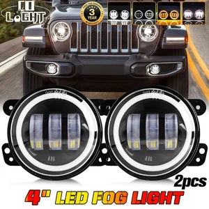 2PCS For Jeep Wrangler JK JL LJ 4 Inch LED Fog Lights Front Bumper Driving Light - Picture 1 of 22