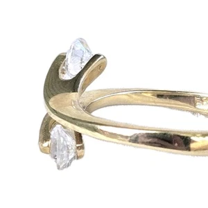 14k Yellow Gold Cubic Zirconia CZ Bypass Wrap Ring - Size 7 - 2.77 Grams - Picture 1 of 13
