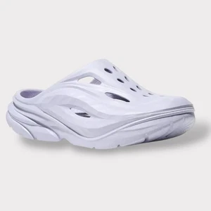 Hoka One One Ora Recovery Mule In ETHER (Light Purple) Clogs Sandals M8/W10 EUC - Picture 1 of 11