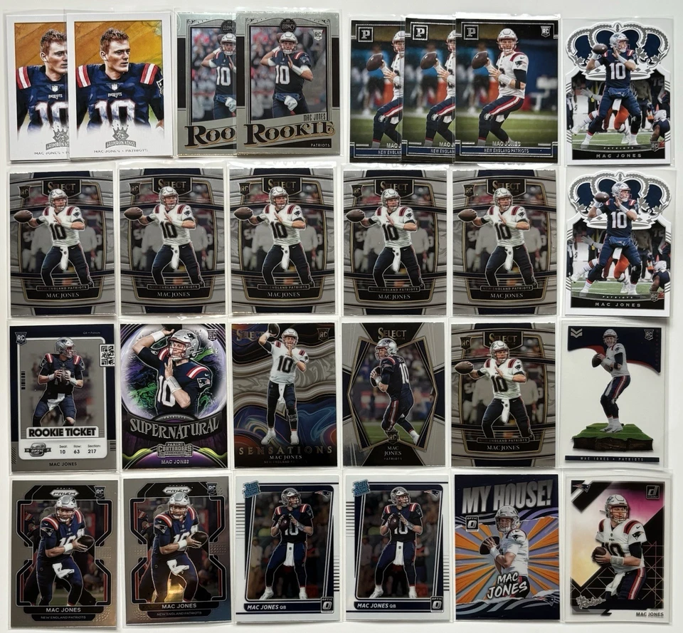 MAC JONES 2021 Panini Select, Prizm, Chronicles, Optic Rookie Card Lot (26) - Image 1 of 1