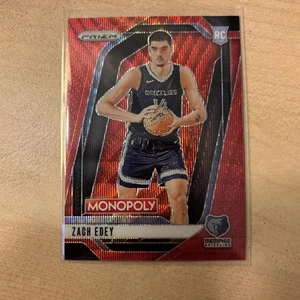 2024-2025 Panini Prizm Monopoly NBA Basketball Zach Edey Red Wave Rookie Card - Picture 1 of 2