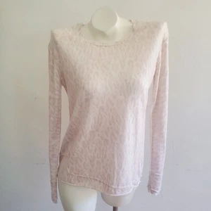 Generation Love dünner Strickpullover Gepardmuster Daumenloch rosa Baumwolle Seide - Bild 1 von 20