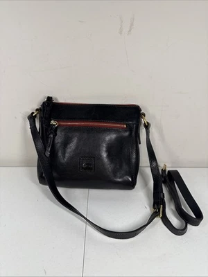 Dooney & Bourke Florentine Vacchetta Leather Crossbody Shoulder Bag Black/Red - Image 1 of 4