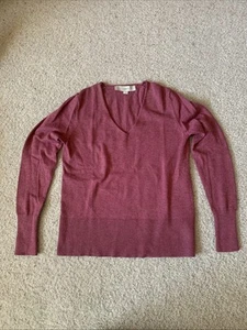 Anne Taylor LOFT Women’s XS Long Sleeve Shirt Top Knitted Blouse Pink - Picture 1 of 4