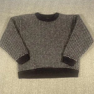 Vintage LL Bean Dark Navy Norwegian Wool Birds Eye Fisherman Knit Sweater XL - Picture 1 of 8