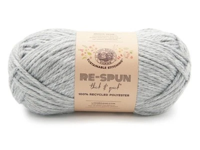 (1 Skein) Lion Brand Yarn 843-149B Re-Spun Thick & Quick Yarn, Silver - Image 1 of 3