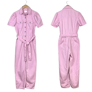 Boyish by HER The Vincent XS/S Lilac Pink Denim Utility Boiler Suit Jumpsuit - Picture 1 of 6