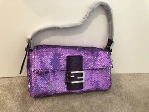 Purple/Silver Sequin Baguette Bag - Brand New - Picture 1 of 1