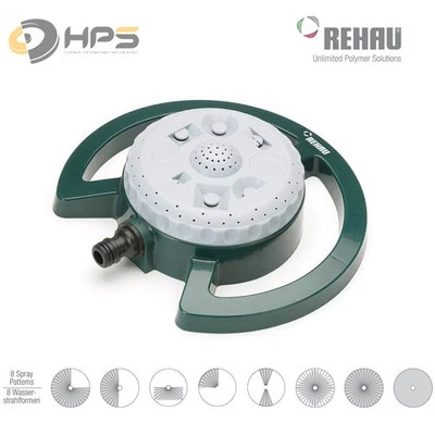 REHAU Flächenregner, 8-Fach verstellbar, rund Gartenschlauch Wasserschlauch - Bild 1 von 3