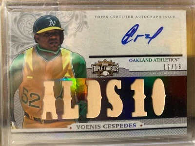  2014 Topps Triple Threads YOENIS CESPEDES - AUTOGRAPH TOPPS CERTIFIED 12/18 - Image 1 of 2
