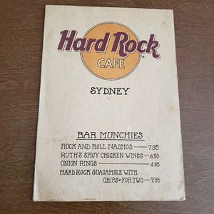 Hard Rock Cafe menu Sydney - Picture 1 of 3
