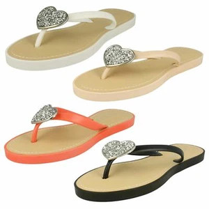 Chanclas elegantes sin cordones con detalles brillantes del corazón para damas Savannah F0R816 - Imagen 1 de 37