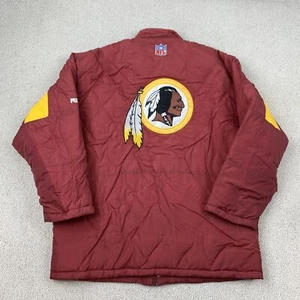 Vintage Puma Redskins Jacket Men's Large Burgundy Yellow NFL Logo Warm Winter - Picture 1 of 11