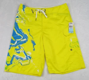 Fox Mens Shorts Size 32 Yellow Torn Board Shorts High Rise Cargo Pocket Blemish - Picture 1 of 20