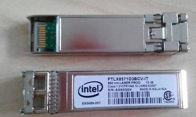 Intel E10GSFPSR FTLX8571D3BCV-IT E65689-001 SFP+ Transceiver For X520-DA2/SR2 - Image 1 of 4