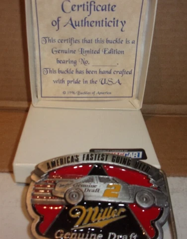 American Legends Foundry Rusty Wallace Miller Lite #2 Fine Pewter  Belt Buckle Cover