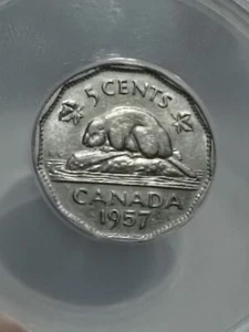 1957 CANADA CANADIAN 5 CENTS NICKEL COIN BUG TAIL EF 40 EXTRA FINE 40 DETAILS - Picture 1 of 19