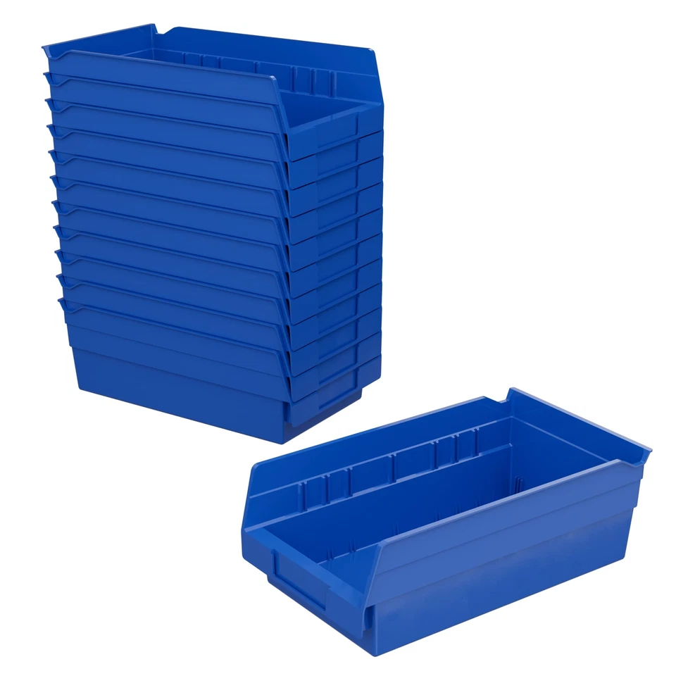 Akro-Mils 30130 12-in. X 6-in. Plastic Nesting Shelf Bin Blue - Case of 12