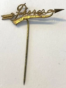 antique PIERCE Cycles are Best BICYCLES Stick Pin Back advertising Lapel BUTTON - Picture 1 of 3