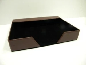 Deflecto Leather Executive Office/Home Desk Maroon Stationary Holder) - NIB - Picture 1 of 5