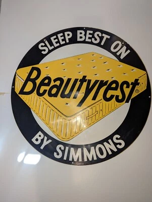 Beauty Rest By Simmons Mattress Flange Sign Authentic Non Reproduction. Vintage  - Image 1 of 4