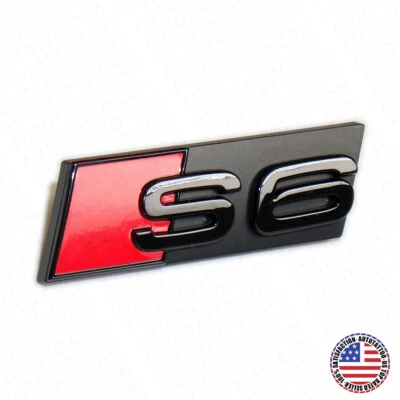 Audi S6 Front Grille Bumper Radiator Lettering Emblem Badge Logo Sport Black - Image 1 of 4