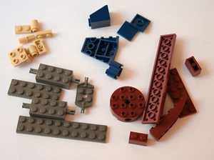 Dark Gray, Brown, Navy Blue, and Cream Yellow Lego Bricks Parts - Picture 1 of 1