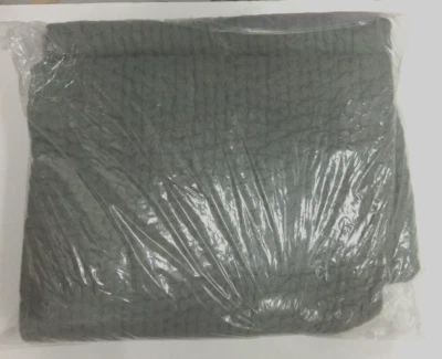 Edredón Pottery Barn Pickstitch hecho a mano forrado de algodón FQ FLAGSTONE DEFECTUOSO Foto 1 de 4