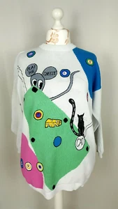 Suéter para hombre ""DROPS"" malla algodón patrón bordado talla M FR44 EE. UU... - Imagen 1 de 7