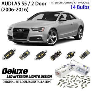 Deluxe LED Interior Light Kit White Replacement for 2006-2016 (2door) Audi A5 S5 - Picture 1 of 8