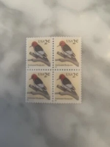 US Scott #3032 1996 Redheaded Woodpecker 2 Cent Stamps MNH Block of 4 - Picture 1 of 1