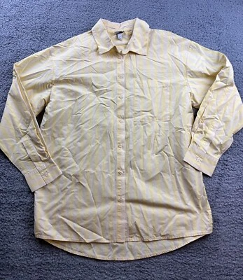 Camisa amarilla con cuello abotonada manga larga talla mediana A New Day para mujer Foto 1 de 4