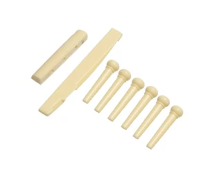 6 Bridge Pins + saddle + bridge saddle for Acoustic Guitar Yellow 6 strings - Picture 1 of 1