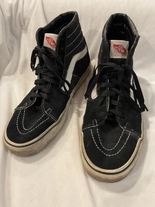 Vans Black & White Old Skool High Tops Lace Sneaker Skate Shoes Men’s Size 10.5 - Picture 1 of 6