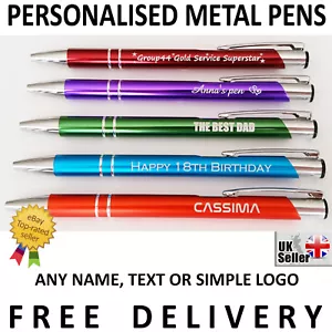 Promotional Pens - Personalised Engraved Metal Ballpoint Pen GREAT GIFT - Picture 1 of 22