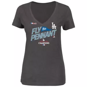 Majestic Los Angeles Dodgers 2017 National League Women’s V- Neck T-Shirt NEW  - Picture 1 of 2